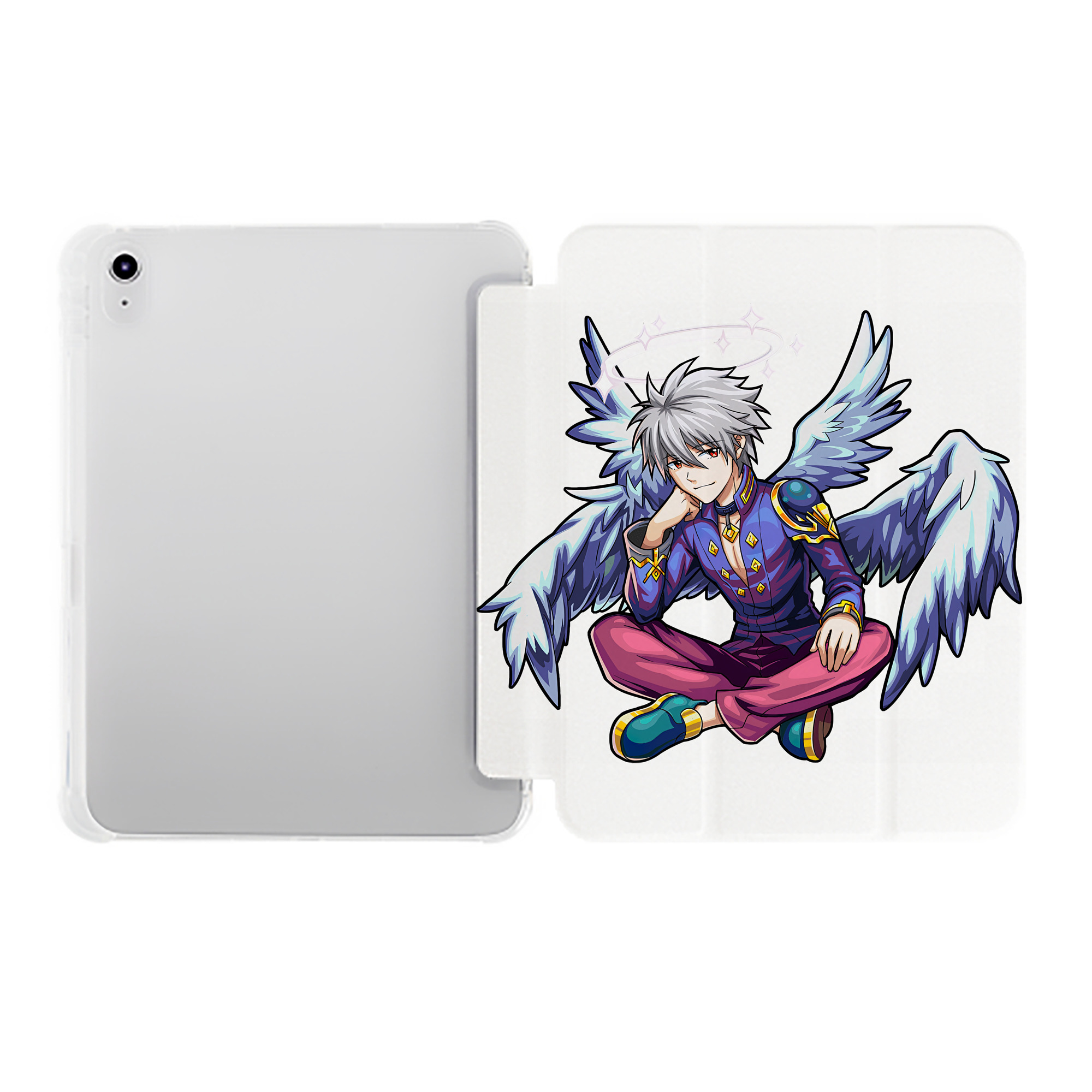 （画像用） EVA 新世紀エヴァンゲリオン IPad ケース ペン収納付き 三つ折りスタンド PUレザー×シリコン 対応機種9.5/10.5/10.9インチ